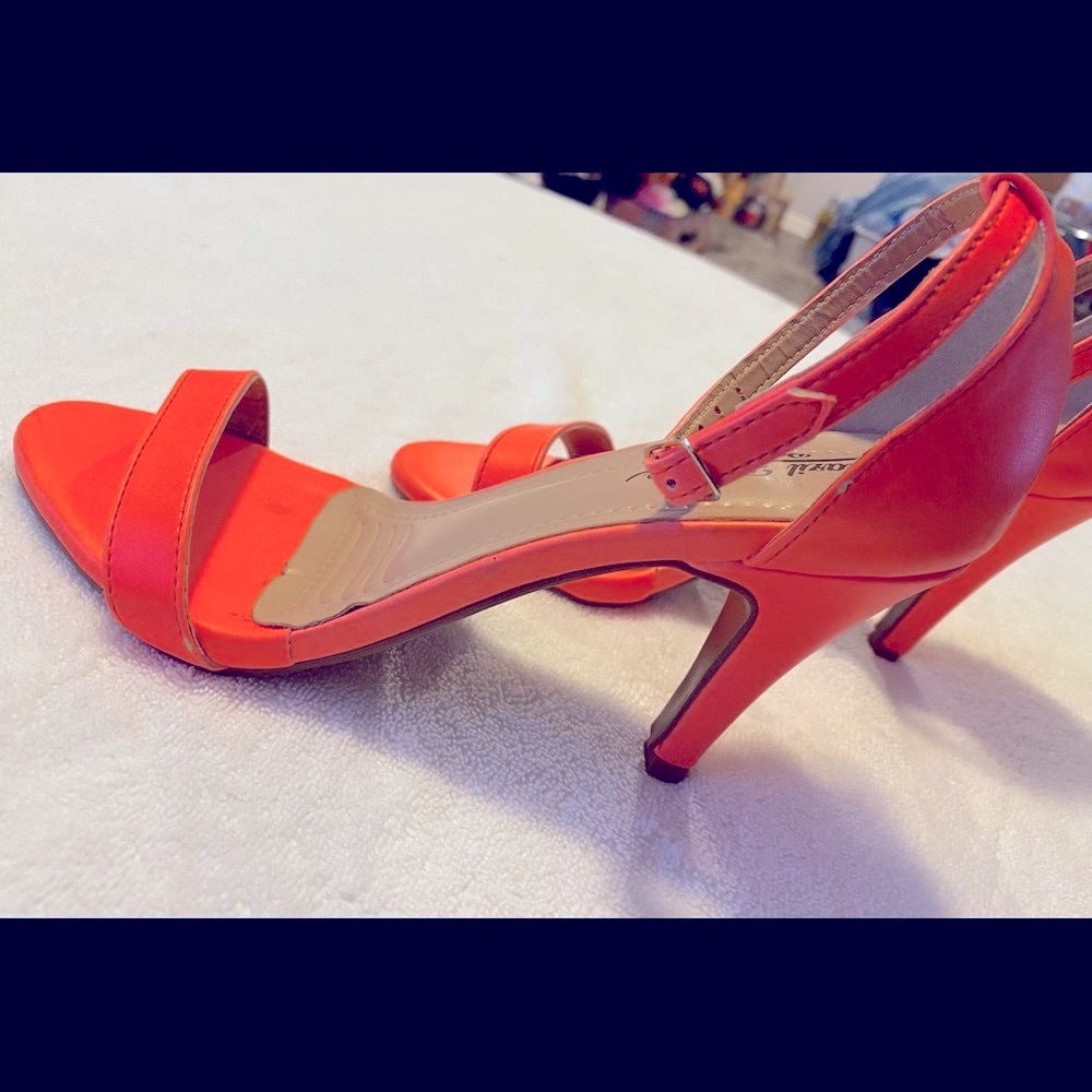 Women’s Orange Slingback Mid-Heel Sandals